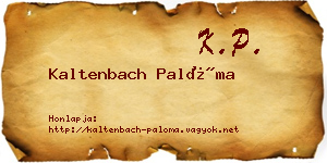 Kaltenbach Palóma névjegykártya